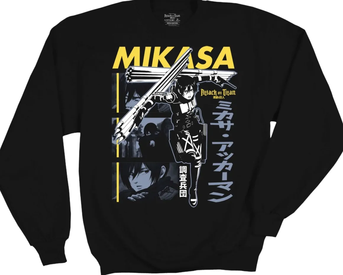 Attack on Titan - Mikasa Thunder Spears Crew Sweatshirt - Crunchyroll Exclusive