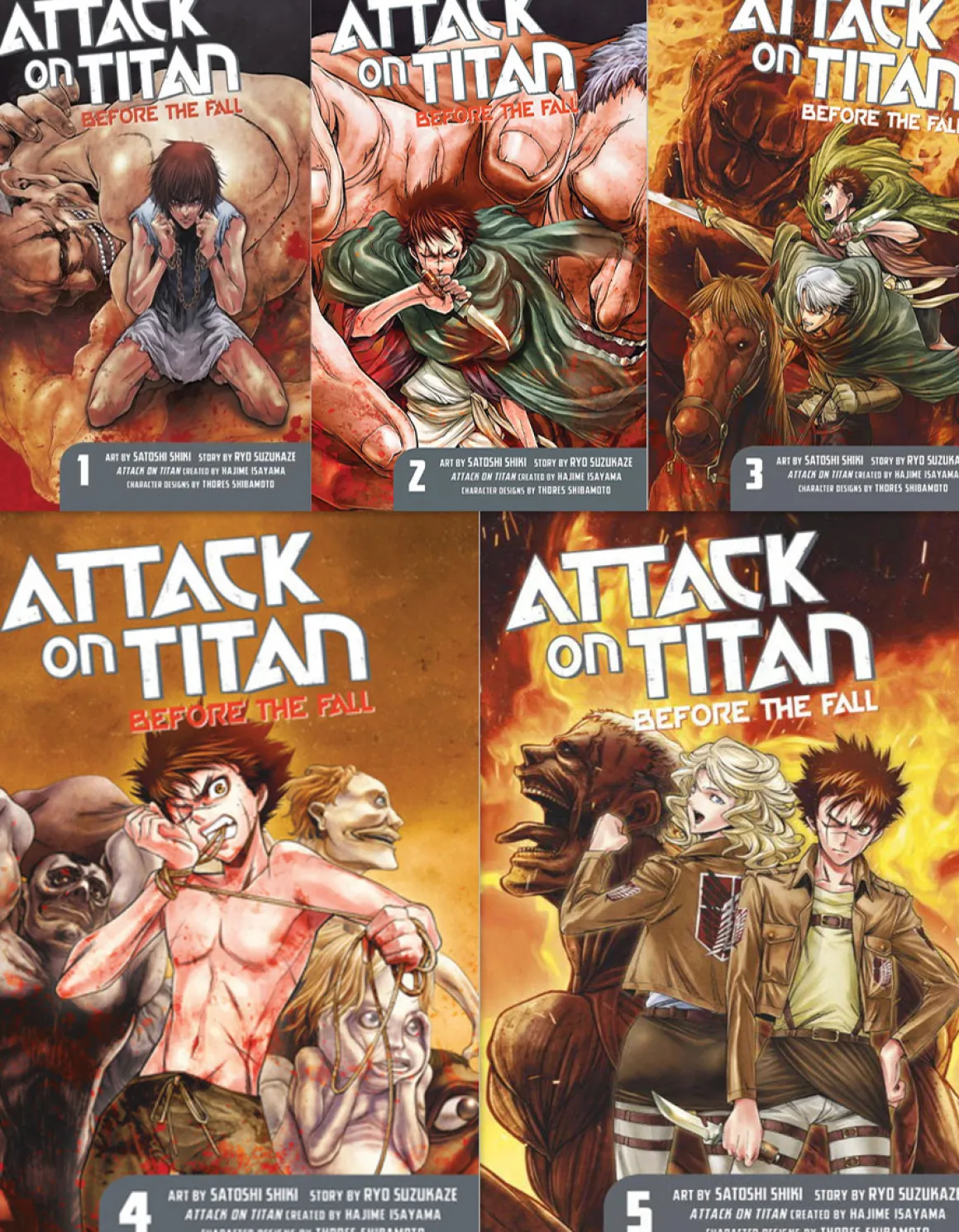 Attack on Titan Before the Fall Manga (1-5) Bundle