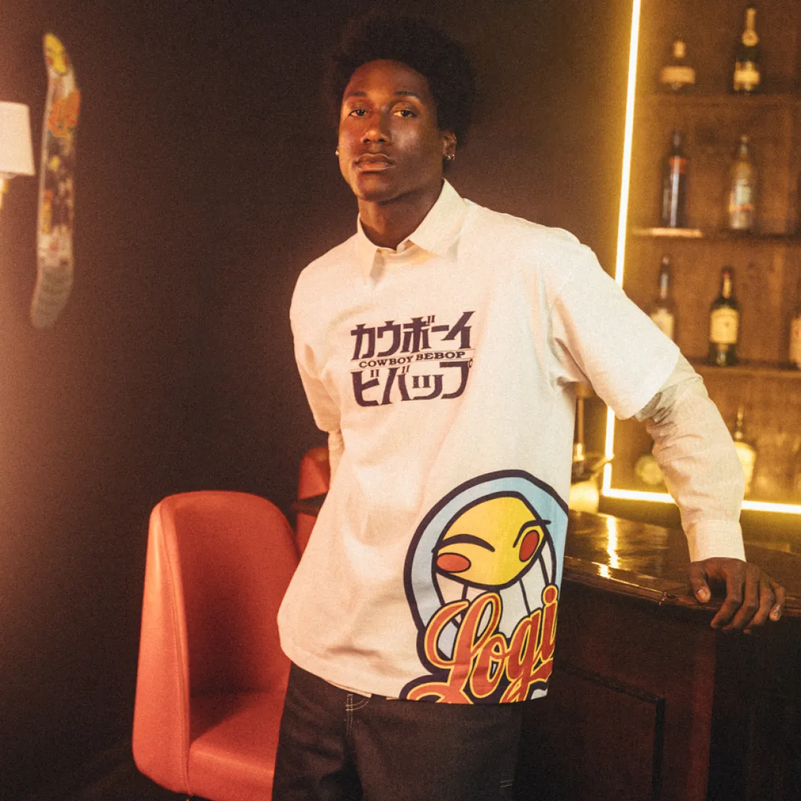 Crunchyroll x Logic x Cowboy Bebop - Logic and Radical Ed Smiley T-shirt - Crunchyroll Exclusive