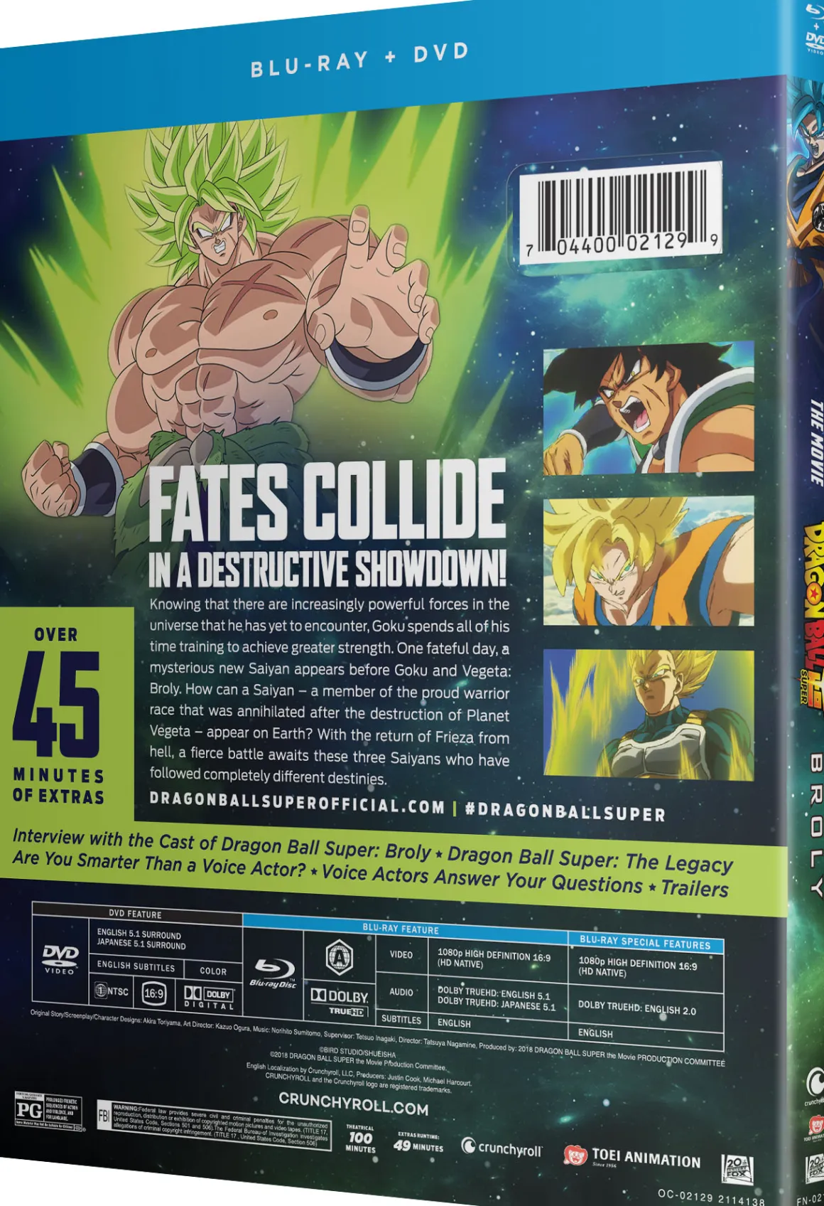 Dragon Ball Super : Broly - The Movie Blu-ray + DVD