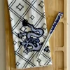 Dragon Rose Navy Tea Towel