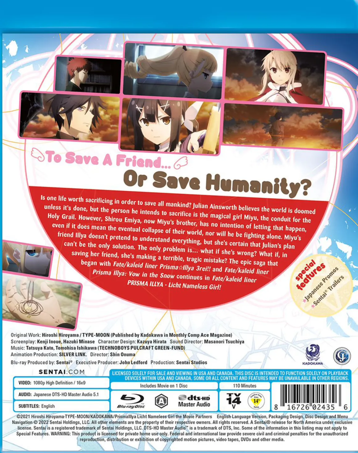 Fate/kaleid Liner Prisma Illya Licht Nameless Girl Blu-ray