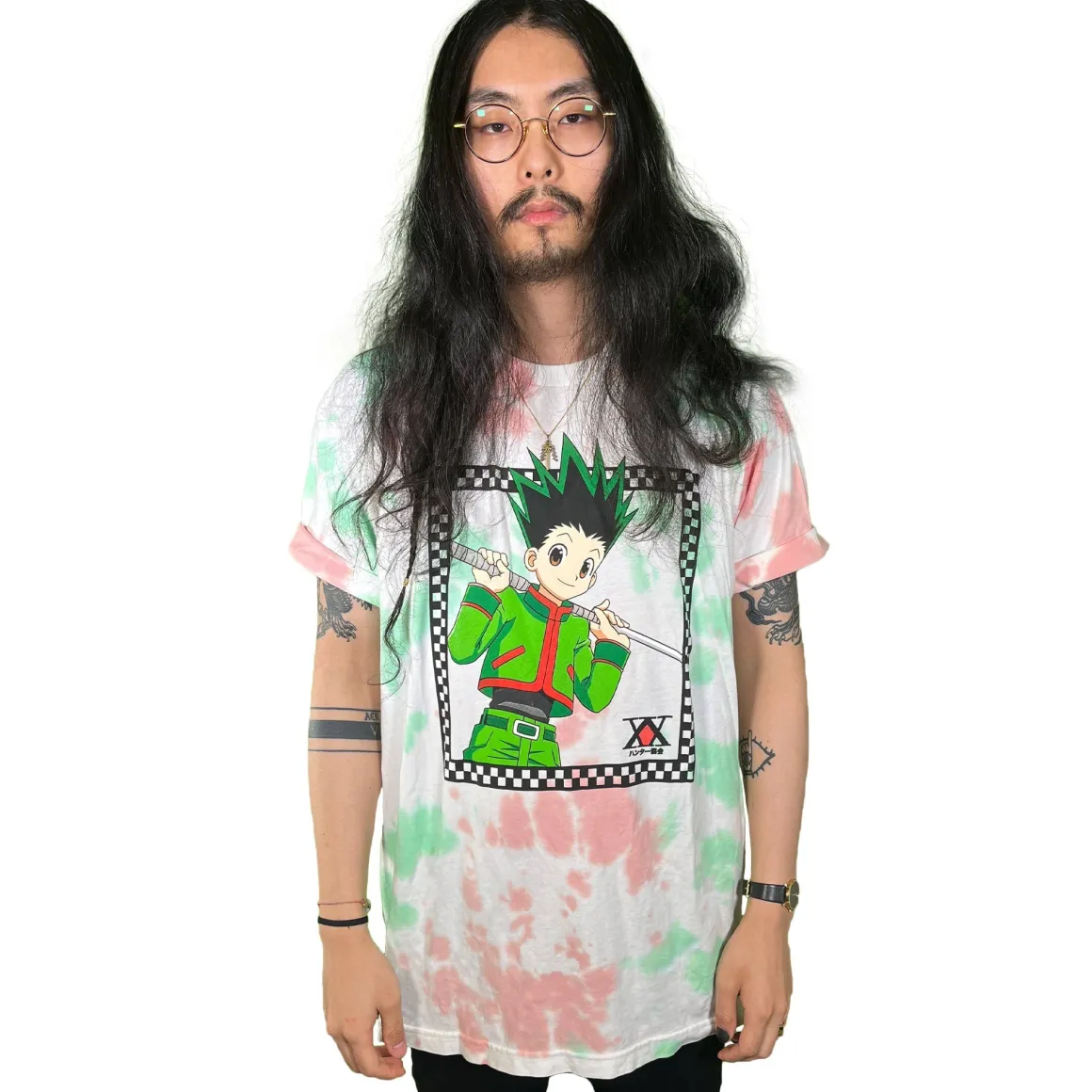 Hunter x Hunter - Gon Checkered Frame Dye T-Shirt