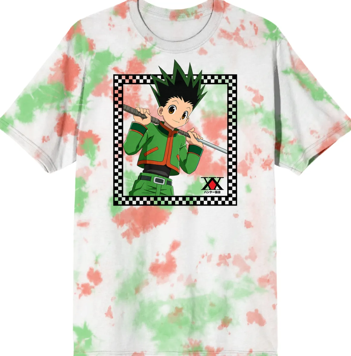 Hunter x Hunter - Gon Checkered Frame Dye T-Shirt