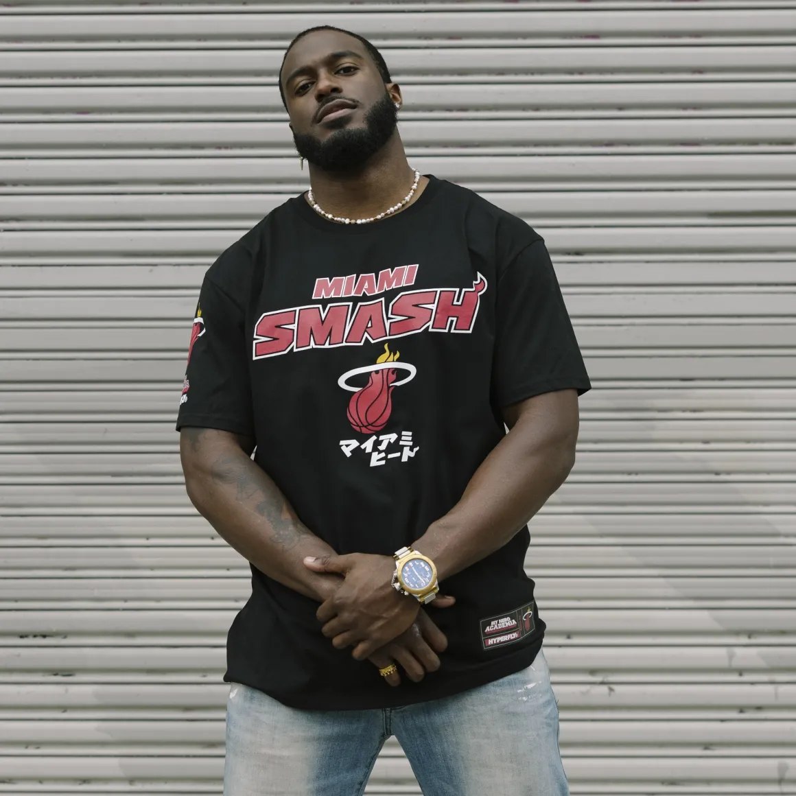 My Hero Academia x Hyperfly x NBA - Miami Heat All Might T-Shirt