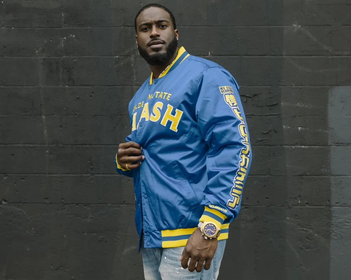 My Hero Academia x Hyperfly x NBA - All Might Golden State Warriors Satin Jacket