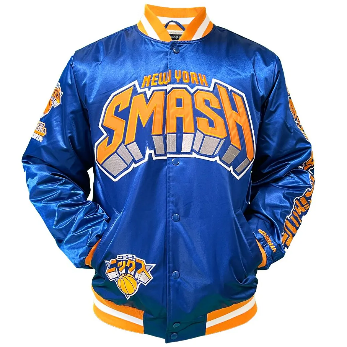 My Hero Academia x Hyperfly x NBA - All Might New York Knicks Satin Jacket