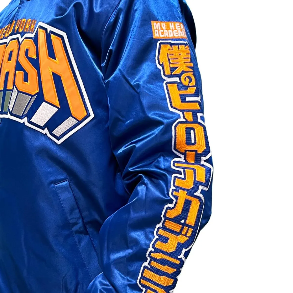 My Hero Academia x Hyperfly x NBA - All Might New York Knicks Satin Jacket