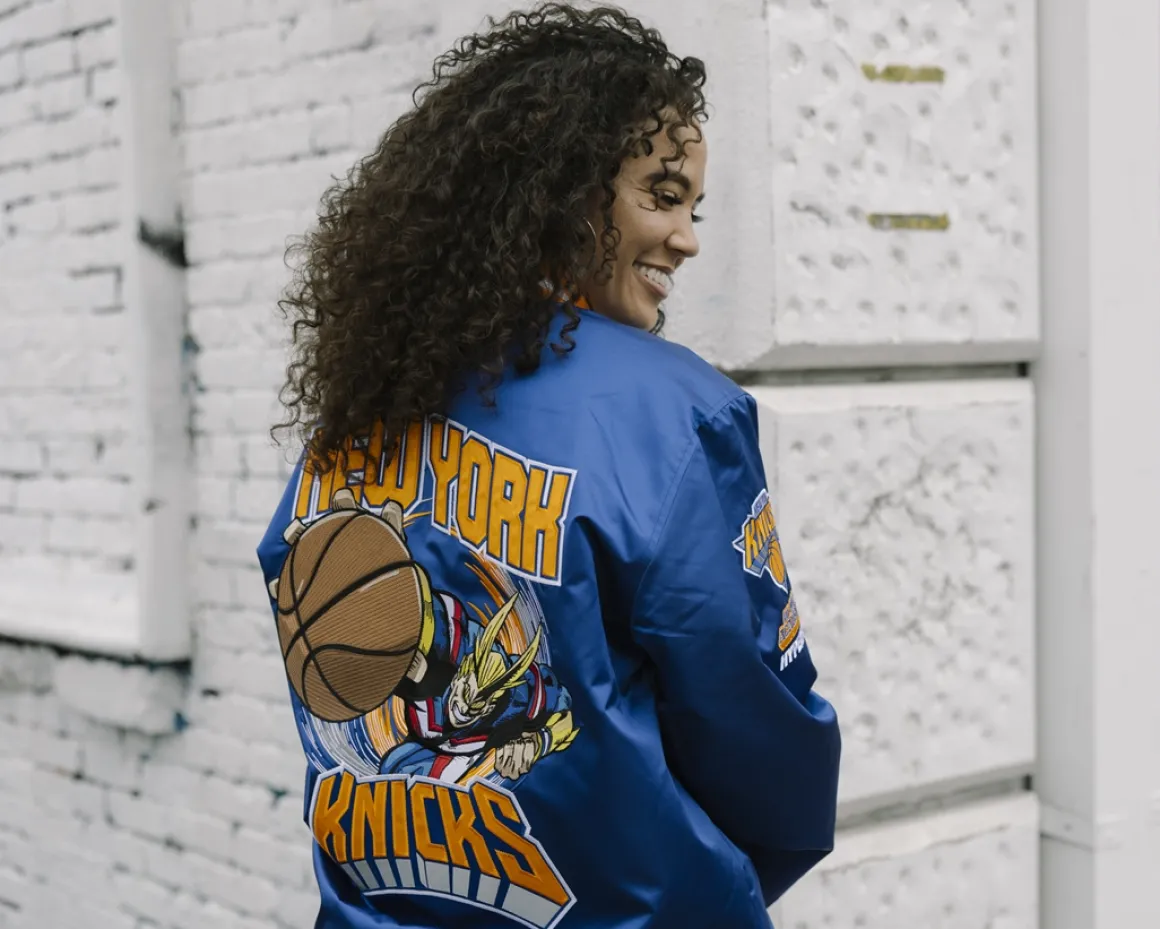 My Hero Academia x Hyperfly x NBA - All Might New York Knicks Satin Jacket