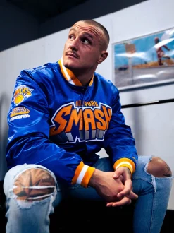 My Hero Academia x Hyperfly x NBA - All Might New York Knicks Satin Jacket