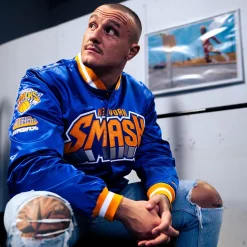 My Hero Academia x Hyperfly x NBA - All Might New York Knicks Satin Jacket