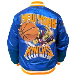 My Hero Academia x Hyperfly x NBA - All Might New York Knicks Satin Jacket