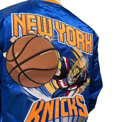 My Hero Academia x Hyperfly x NBA - All Might New York Knicks Satin Jacket