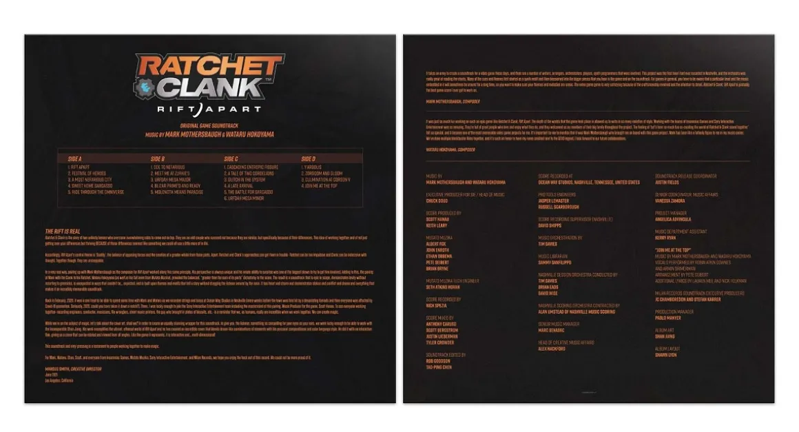 Ratchet & Clank Rift Apart Vinyl Soundtrack