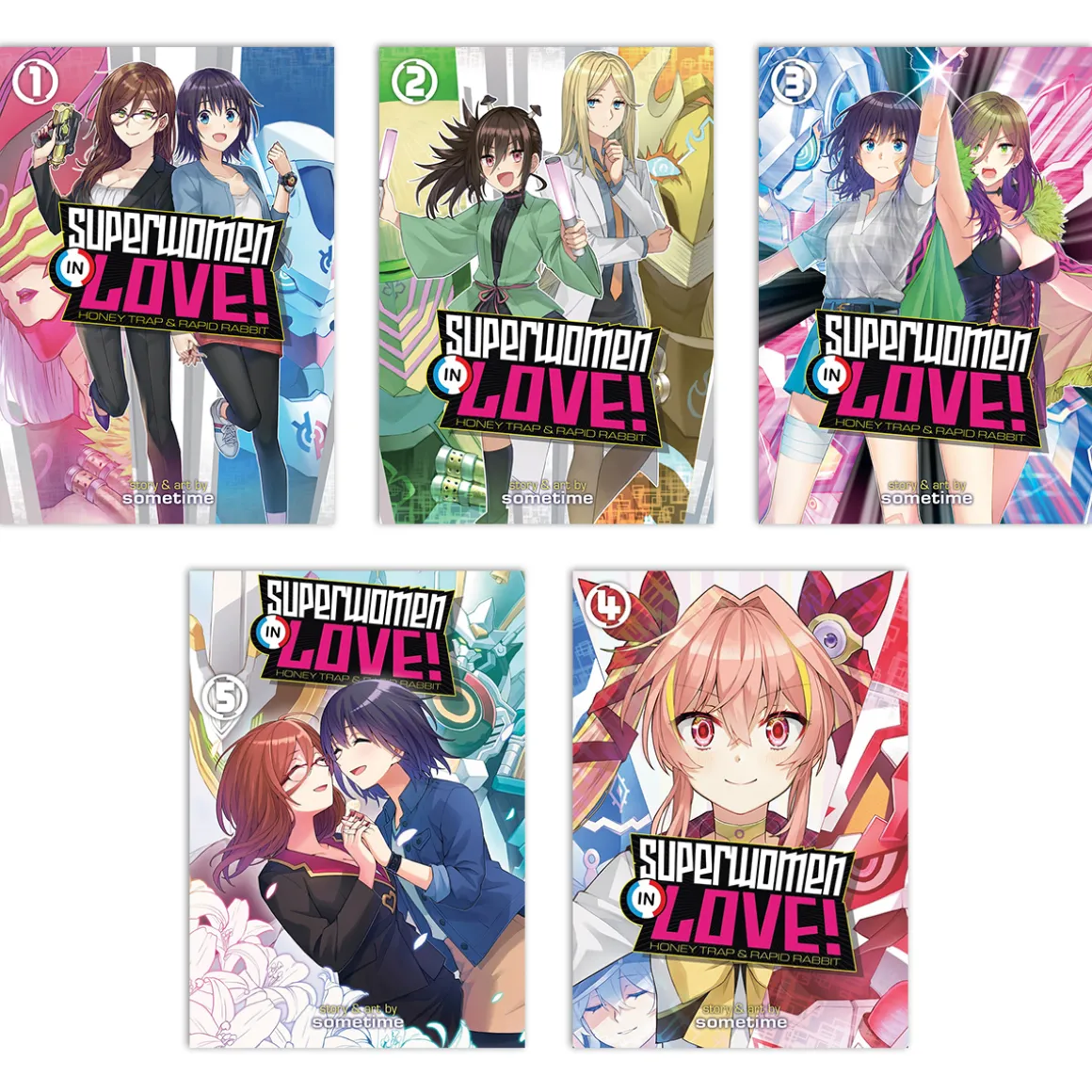 Superwomen in Love! Honey Trap and Rapid Rabbit Manga (1-5) Bundle