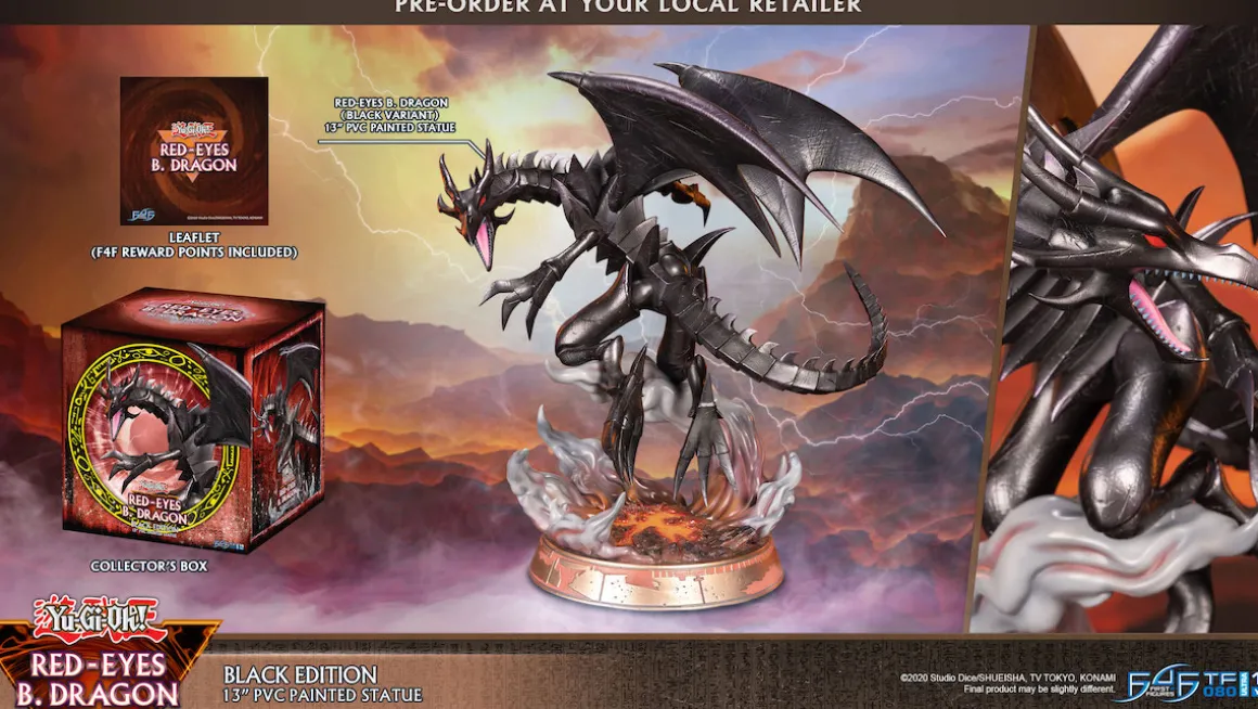 Yu-Gi-Oh! - Red-Eyes Black Dragon Statue Figure (Black Variant Ver.)